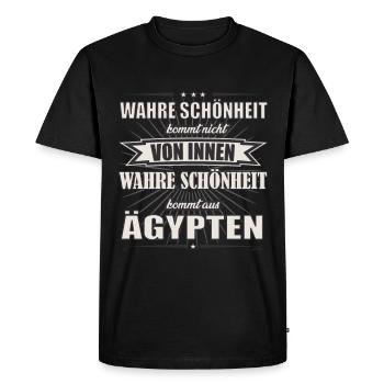 La vraie beauté vient d’Egypt Design - T-shirt Premium bio Homme - noir - Devant - Nico (187cm)