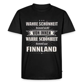 True beauty comes from Finland Design - Men's Premium Organic T-Shirt - black - Front - Nico (187cm)