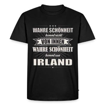 True beauty comes from Ireland Design - Men's Premium Organic T-Shirt - black - Front - Nico (187cm)
