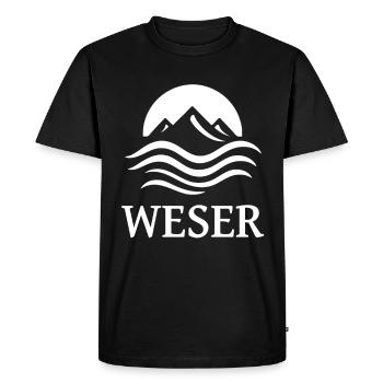 cool Weser river design for the river fan - Men's Premium Organic T-Shirt - black - Front - Nico (187cm)