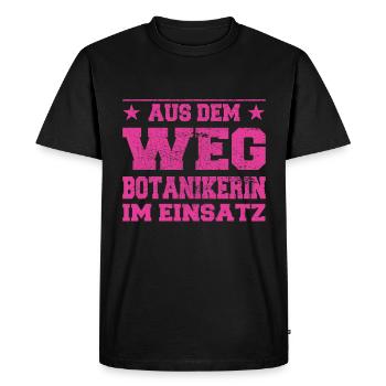 Out of the Way Botanist in Action Design - Men's Premium Organic T-Shirt - black - Front - Nico (187cm)