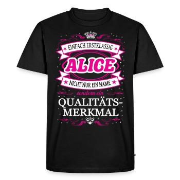 Quality Feature Alice Simply Top Notch Outfit - Men's Premium Organic T-Shirt - black - Front - Nico (187cm)