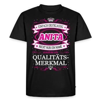 Caractéristique de qualité Anita Simply Top Notch Outfit - T-shirt Premium bio Homme - noir - Devant - Nico (187cm)