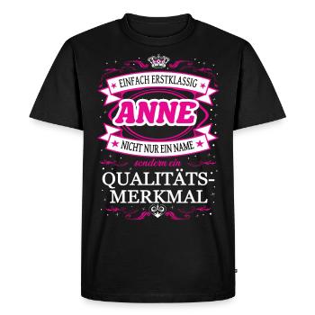 Caractéristique de qualité Anne Simply Top Notch Outfit - T-shirt Premium bio Homme - noir - Devant - Nico (187cm)