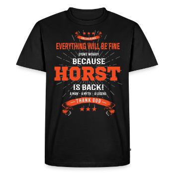 Tout ira bien Horst est de retour - T-shirt Premium bio Homme - noir - Devant - Nico (187cm)