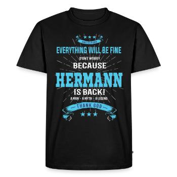Tout ira bien Hermann est de retour - T-shirt Premium bio Homme - noir - Devant - Nico (187cm)