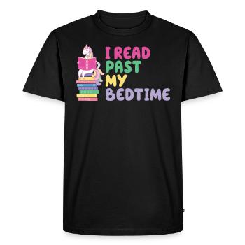 Je lis licorne après le coucher - T-shirt Premium bio Homme - noir - Devant - Nico (187cm)
