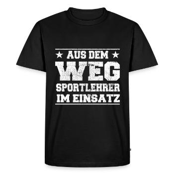 Professeur de sport à l’écart en design d’action - T-shirt Premium bio Homme - noir - Devant - Nico (187cm)