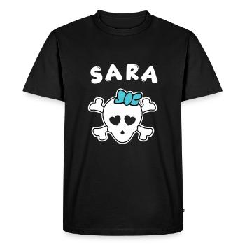 Design Pirate Sara pour filles et femmes - T-shirt Premium bio Homme - noir - Devant - Nico (187cm)
