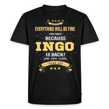 Everything will be fine Ingo Is back - Men's Premium Organic T-Shirt - black - Front - Nico (187cm)