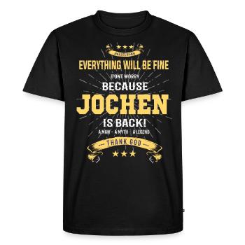 Tout ira bien Jochen est de retour - T-shirt Premium bio Homme - noir - Devant - Nico (187cm)