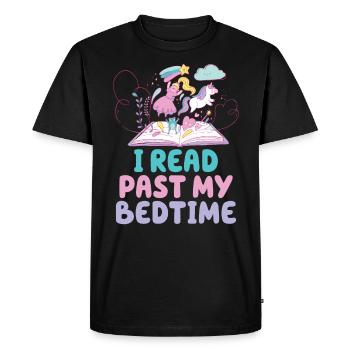 Je lis licorne après le coucher - T-shirt Premium bio Homme - noir - Devant - Nico (187cm)