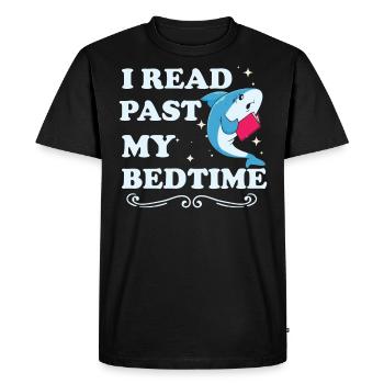I read after bedtime reading shark - Men's Premium Organic T-Shirt - black - Front - Nico (187cm)