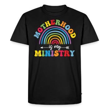 La maternité est mon ministère - T-shirt Premium bio Homme - noir - Devant - Nico (187cm)