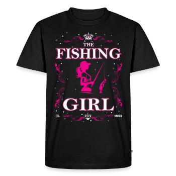 Le design de la fille de pêche - Tenue pour le pêcheur - T-shirt Premium bio Homme - noir - Devant - Nico (187cm)