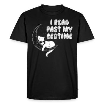 I read after bedtime reading cat - Men's Premium Organic T-Shirt - black - Front - Nico (187cm)