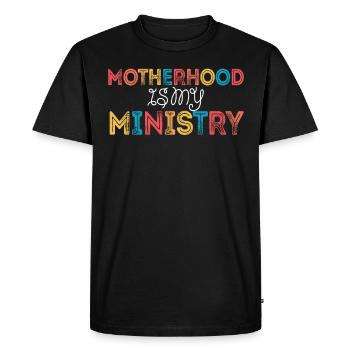 La maternité est mon ministère - T-shirt Premium bio Homme - noir - Devant - Nico (187cm)