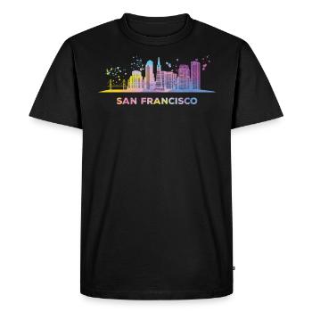 Skyline de San Franciscain San Francisco - T-shirt Premium bio Homme - noir - Devant - Nico (187cm)