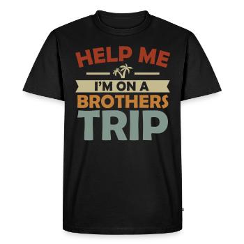 Frères et sœurs, je suis sur un chemin de frères - T-shirt Premium bio Homme - noir - Devant - Nico (187cm)