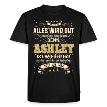 Everything Will Be Alright 'Cause Ashley Is Here Outfit - Men's Premium Organic T-Shirt - black - Front - Nico (187cm)