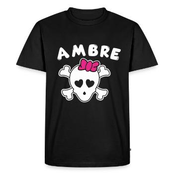 Pirate Ambre Design pour les filles et les femmes - T-shirt Premium bio Homme - noir - Devant - Nico (187cm)