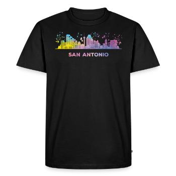 Ligne d’horizon de San Antonian San Antonio - T-shirt Premium bio Homme - noir - Devant - Nico (187cm)