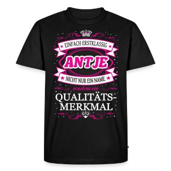 Quality feature Antje simply first-class outfit - Men's Premium Organic T-Shirt - black - Front - Nico (187cm)