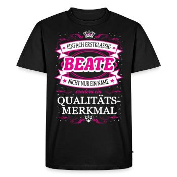 Quality feature Beate simply first-class outfit - Men's Premium Organic T-Shirt - black - Front - Nico (187cm)