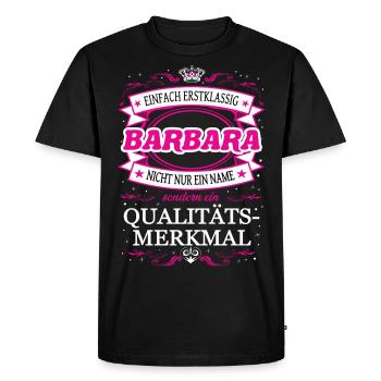 Caractéristique de qualité Barbara tout simplement de première classe - T-shirt Premium bio Homme - noir - Devant - Nico (187cm)
