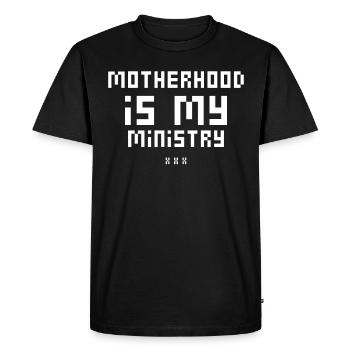 La maternité est mon ministère - T-shirt Premium bio Homme - noir - Devant - Nico (187cm)