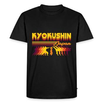 Kyokushin Karate Design in Retro Japan Style - Men's Premium Organic T-Shirt - black - Front - Nico (187cm)