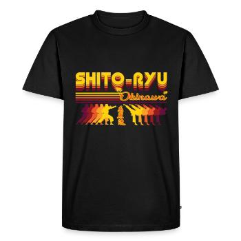 Shito-Ryu Karate Retro Design - Men's Premium Organic T-Shirt - black - Front - Nico (187cm)