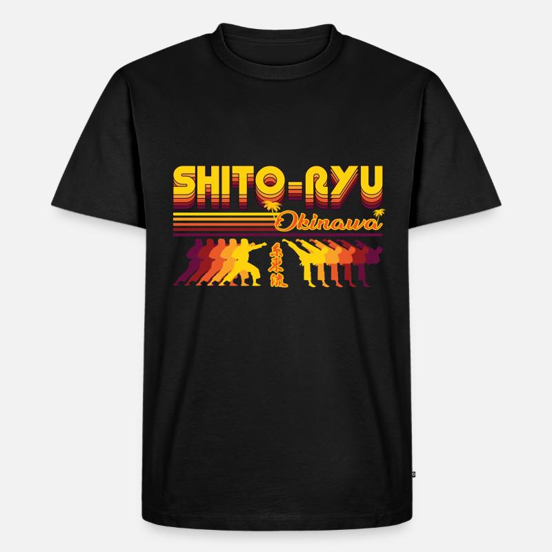Shito-Ryu Karate Retro Design - Männer Premium Bio T-Shirt - Schwarz