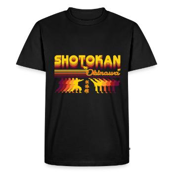 Shotokan Karate Retro Design - Men's Premium Organic T-Shirt - black - Front - Nico (187cm)