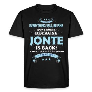 Tout ira bien Jonte est de retour - T-shirt Premium bio Homme - noir - Devant - Nico (187cm)