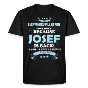 Tout ira bien Josef est de retour - T-shirt Premium bio Homme - noir - Devant - Nico (187cm)