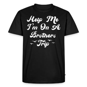 Frères et sœurs, je suis sur un chemin de frères - T-shirt Premium bio Homme - noir - Devant - Nico (187cm)