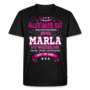 Everything Will Be Alright 'Cause Marla Is Here Outfit - Men's Premium Organic T-Shirt - black - Front - Nico (187cm)