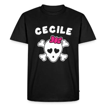 Pirate Cécile Design pour les filles et les femmes - T-shirt Premium bio Homme - noir - Devant - Nico (187cm)