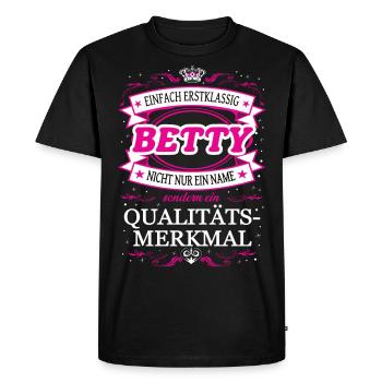Quality Feature Betty Simply Top Notch Outfit - Men's Premium Organic T-Shirt - black - Front - Nico (187cm)