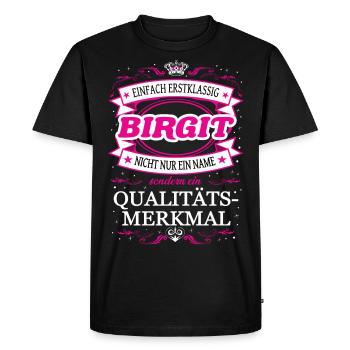Quality feature Birgit simply first-class outfit - Men's Premium Organic T-Shirt - black - Front - Nico (187cm)