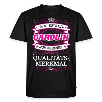 Quality feature Carolin simply first-class - Men's Premium Organic T-Shirt - black - Front - Nico (187cm)