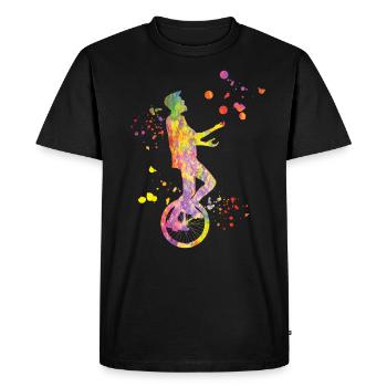 Unicycliste monocycle monocycle - T-shirt Premium bio Homme - noir - Devant - Nico (187cm)