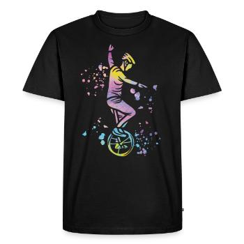 Unicycliste monocycle monocycle - T-shirt Premium bio Homme - noir - Devant - Nico (187cm)