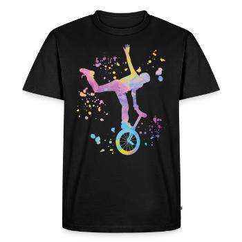 Unicycliste monocycle monocycle - T-shirt Premium bio Homme - noir - Devant - Nico (187cm)
