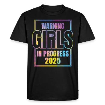 Avertissement Girls Trip In Progress 2025 - T-shirt Premium bio Homme - noir - Devant - Nico (187cm)