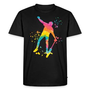 Unicycliste monocycle monocycle - T-shirt Premium bio Homme - noir - Devant - Nico (187cm)