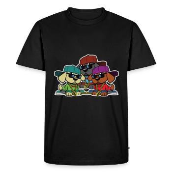 Dog Pack - Cool Street Dog Hip Hop Design - Men's Premium Organic T-Shirt - black - Front - Nico (187cm)