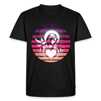 Sensual Mary Mother of God Retro Design - Men's Premium Organic T-Shirt - black - Front - Nico (187cm)