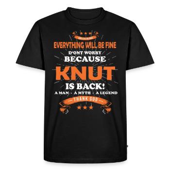Tout ira bien Knut est de retour - T-shirt Premium bio Homme - noir - Devant - Nico (187cm)